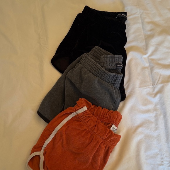 PINK Victoria's Secret Pants - PINK Victoria's Secret and Brandy Melville Shorts Trio - Black, Gray, Orange